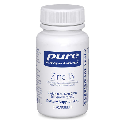Pure Encapsulations Zinc 15 mg - Zinc Picolinate Supplement for Immune System Support, Growth & Development - for Wound Healing - 60 Capsules