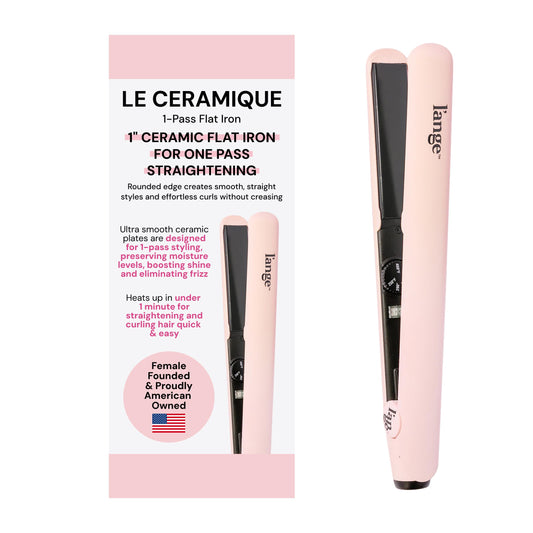 L'ANGE HAIR Le Ceramique 1-Pass Flat Iron Hair Straightener | Fast Heating Ceramic Flat Iron | Best Hot Tools Professional Hair Straightener to Lock in Moisture & Shine | (Blush)
