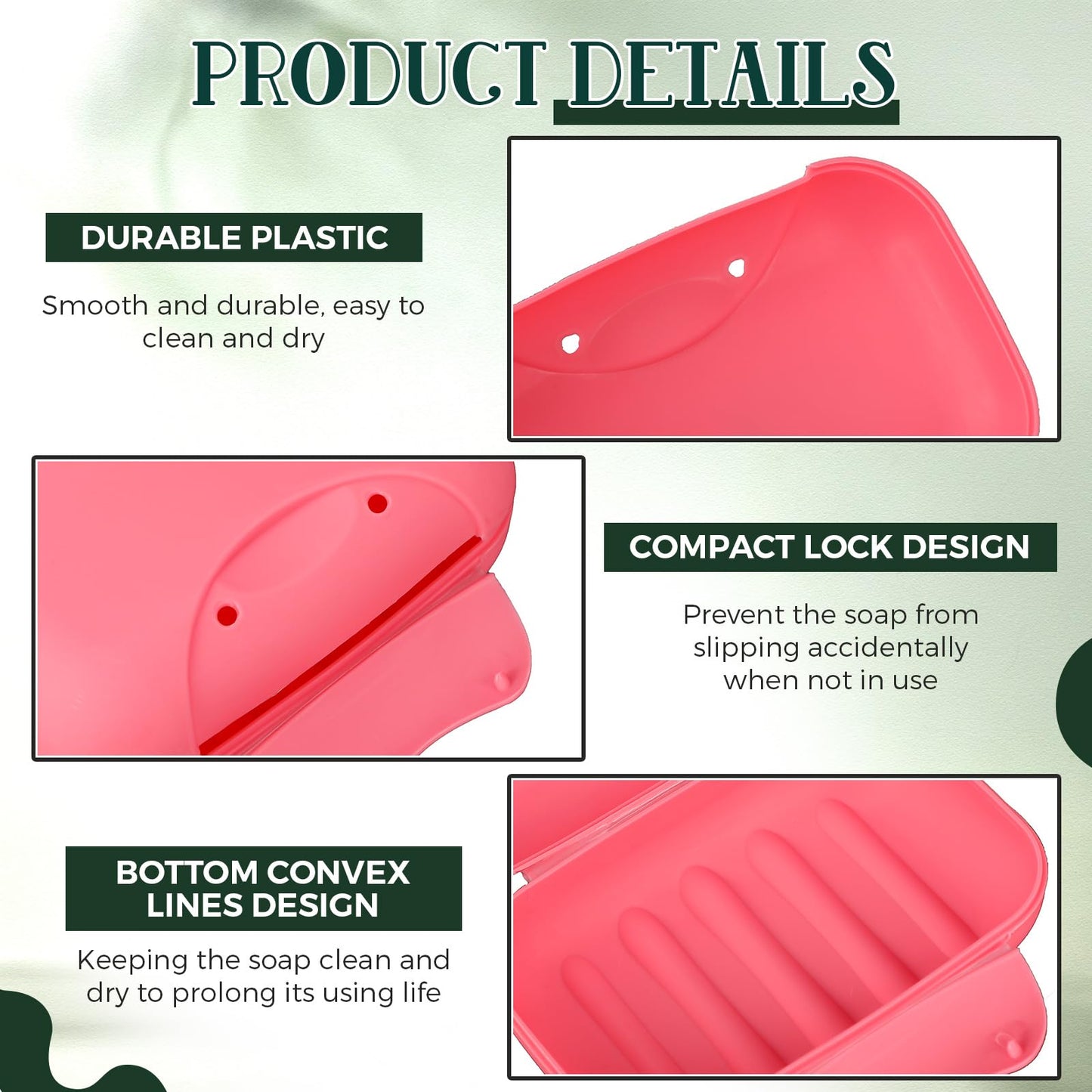 Nuogo 48 Pcs Soap Box Holder Bulk Portable Travel Soap Dish Case Plastic Leakproof Container for Home Bathroom Outdoor Camping Hiking Vacation Gym Shower