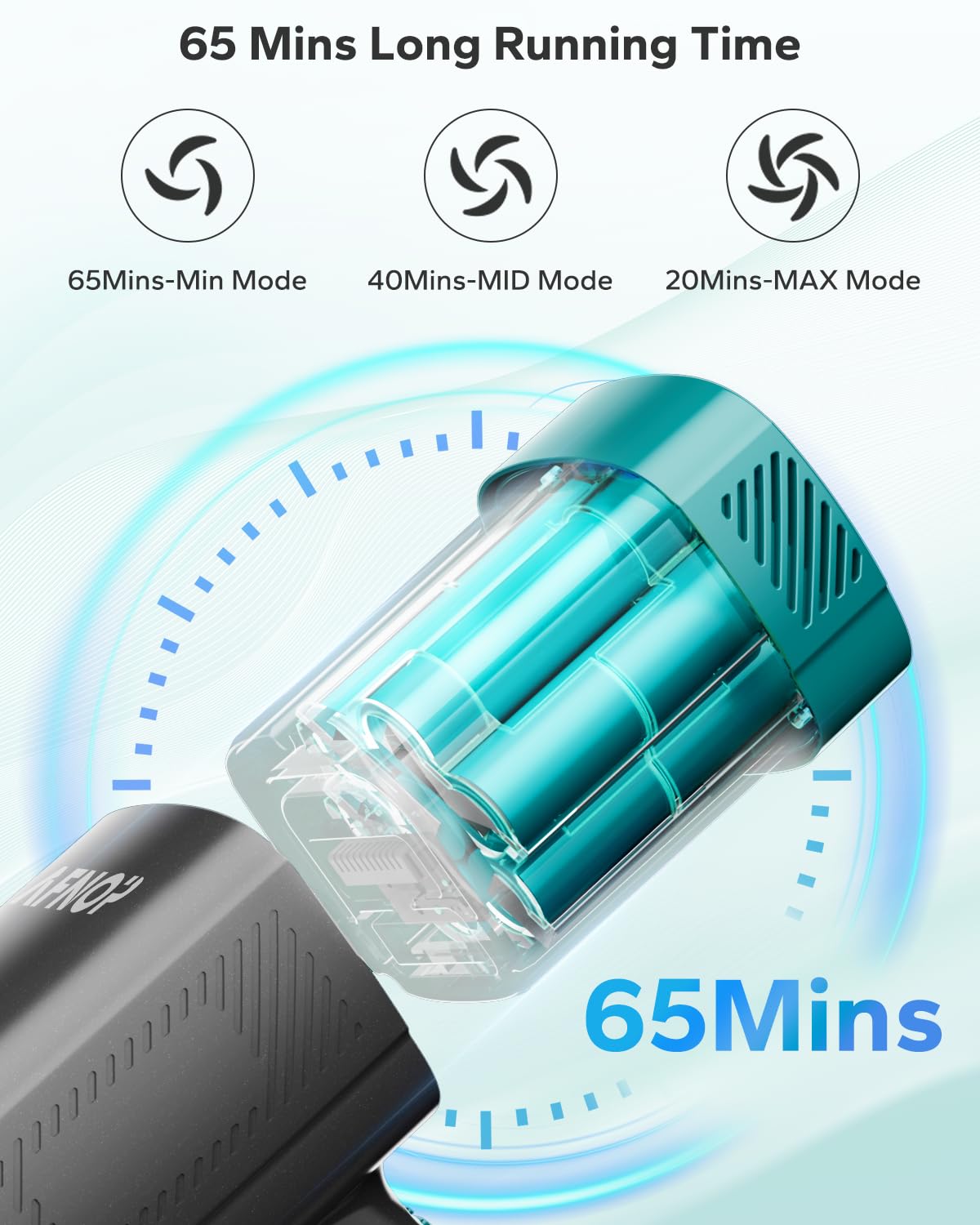 AFNOP Cordless Vacuum Cleaner, 550W/45Kpa/65Mins Vacuum Cleaners for Home, Rechargeable Cordless Vacuum, Lightweight for Carpet/Pet Hair/Hardwood Floor, Self-Standing Stick Vacuum with LED Display