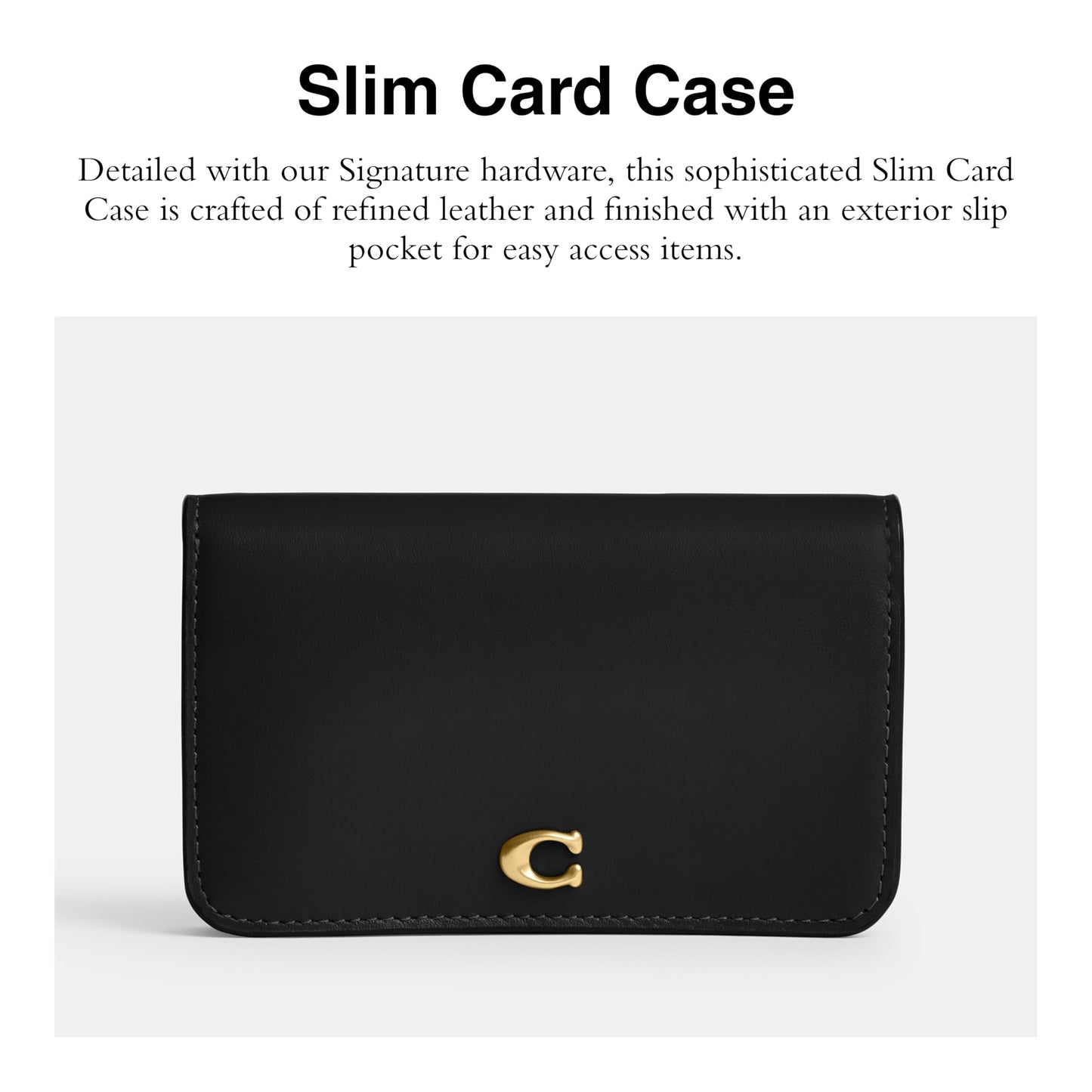 Coach Women's Essential Slim Card Case, Black, One Size