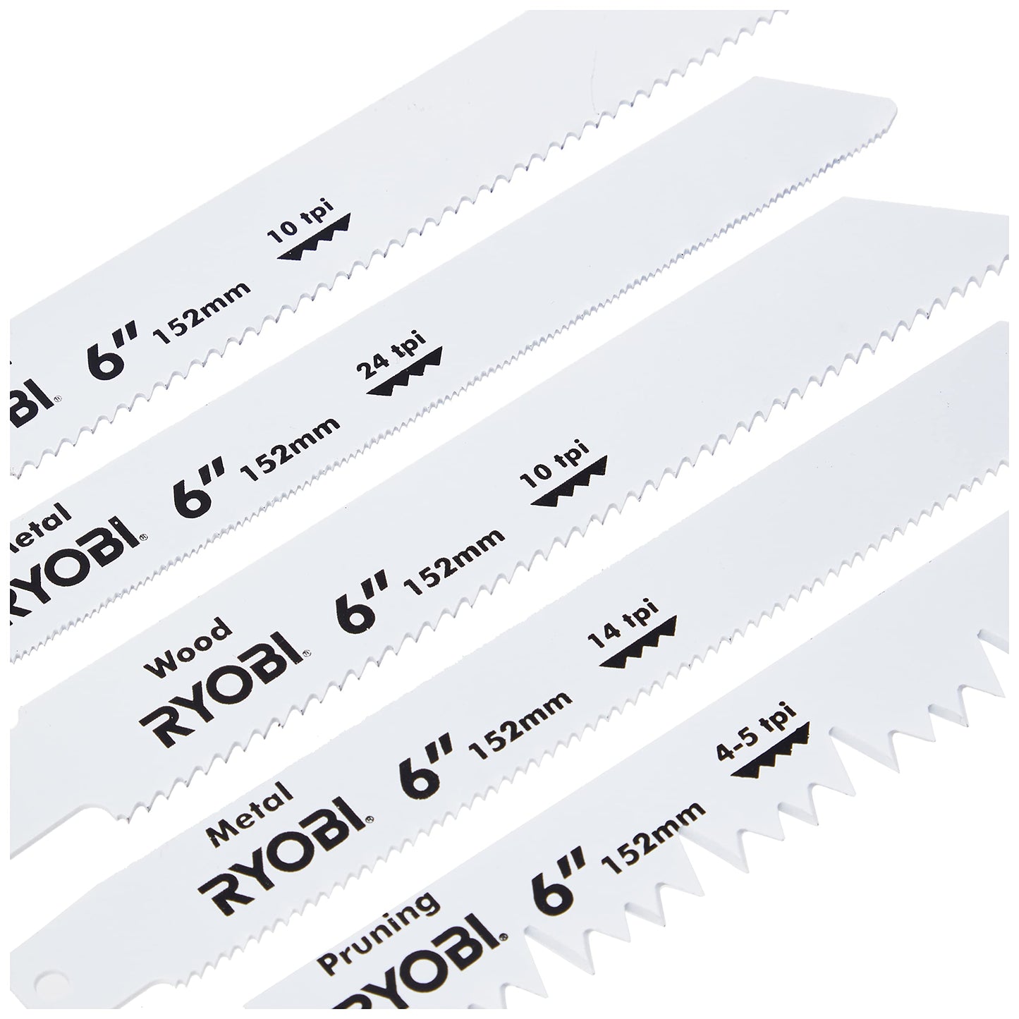 Ryobi RAK06RB Reciprocating Saw Blade Set, 6 Piece