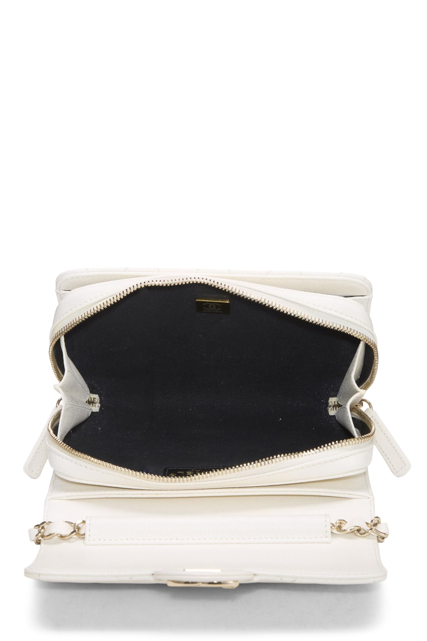 Chanel, Pre-Loved White Caviar Like A Wallet Flap Bag Mini, White