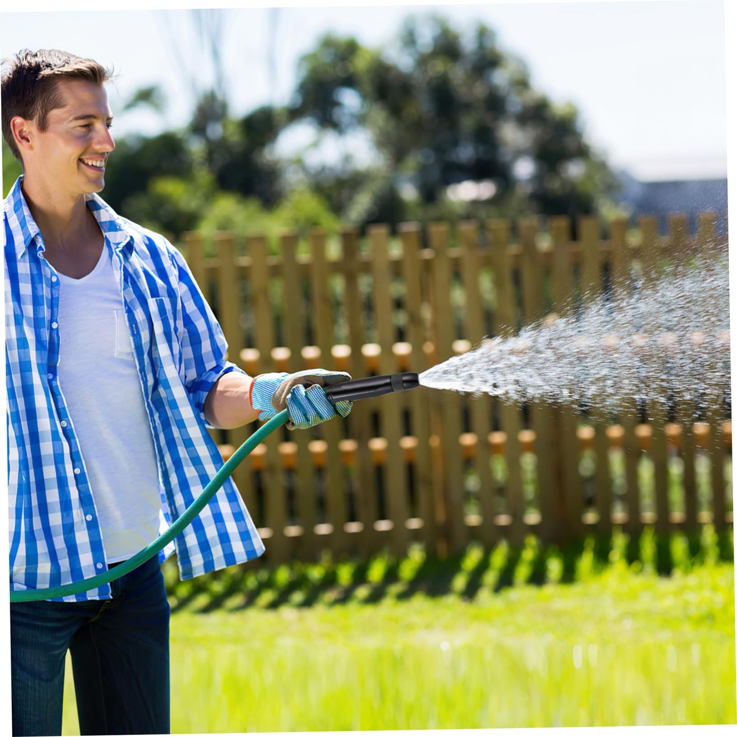 TOBBOMEY Adjustable Hose Nozzle for Car Wash and Garden Watering Durable Spray Modes for Efficient Cleaning and Plant Care