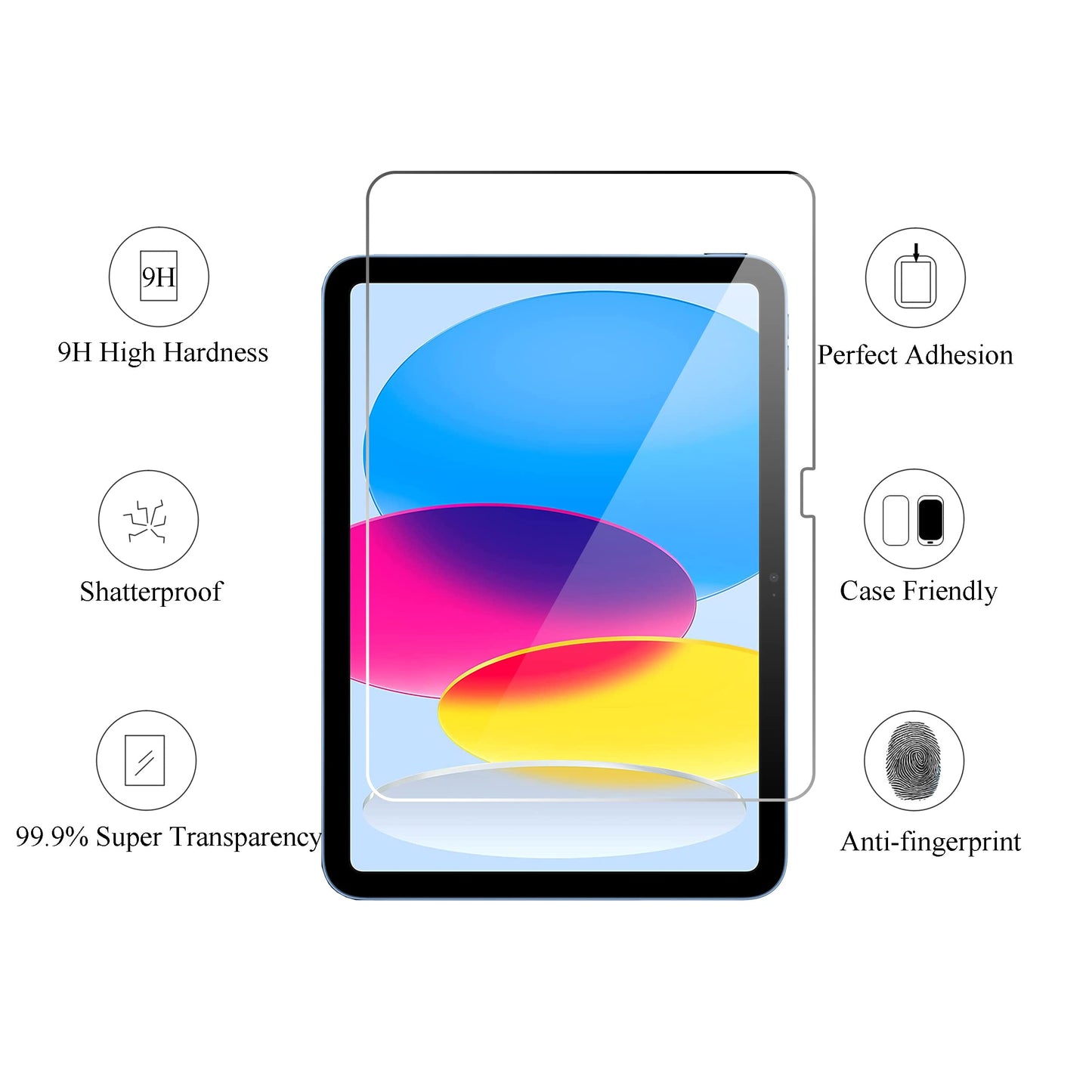 Ailun Screen Protector for iPad 11th A16 2025 [11 Inch] / 10th Generation 2022 [10.9 Inch], Tempered Glass [Face ID & Apple Pencil Compatible] Ultra Sensitive Case Friendly [2 Pack]