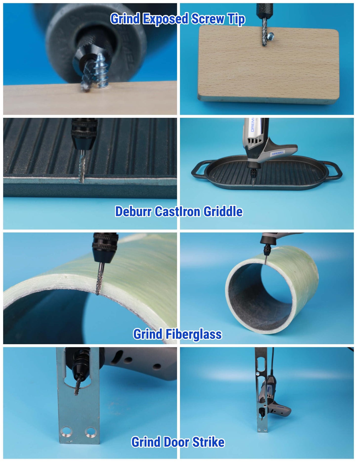 Sworker 20 Pcs Carbide Burr Set 1/8" Shank Compatible with Dremel Bits Rotary Tools Attachment Kit Rasp Drill File Accessories Metal Wood Stone Steel Grinding Carving Cutting Polishing Solid Tungsten