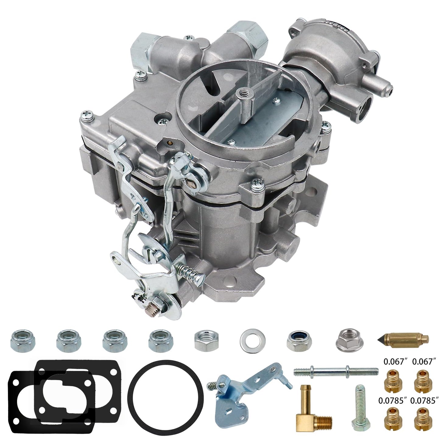 NENKUTEN Marine Carburetor 2 Barrel Carb for Mercruiser 3.0L 2.5L 4 CYL Engines with Electric Choke Jets Long Linkage and Gaskets nut, Replace 3310-864940A01, Base Bolt Pattern is 3 3/4 X 2 inches