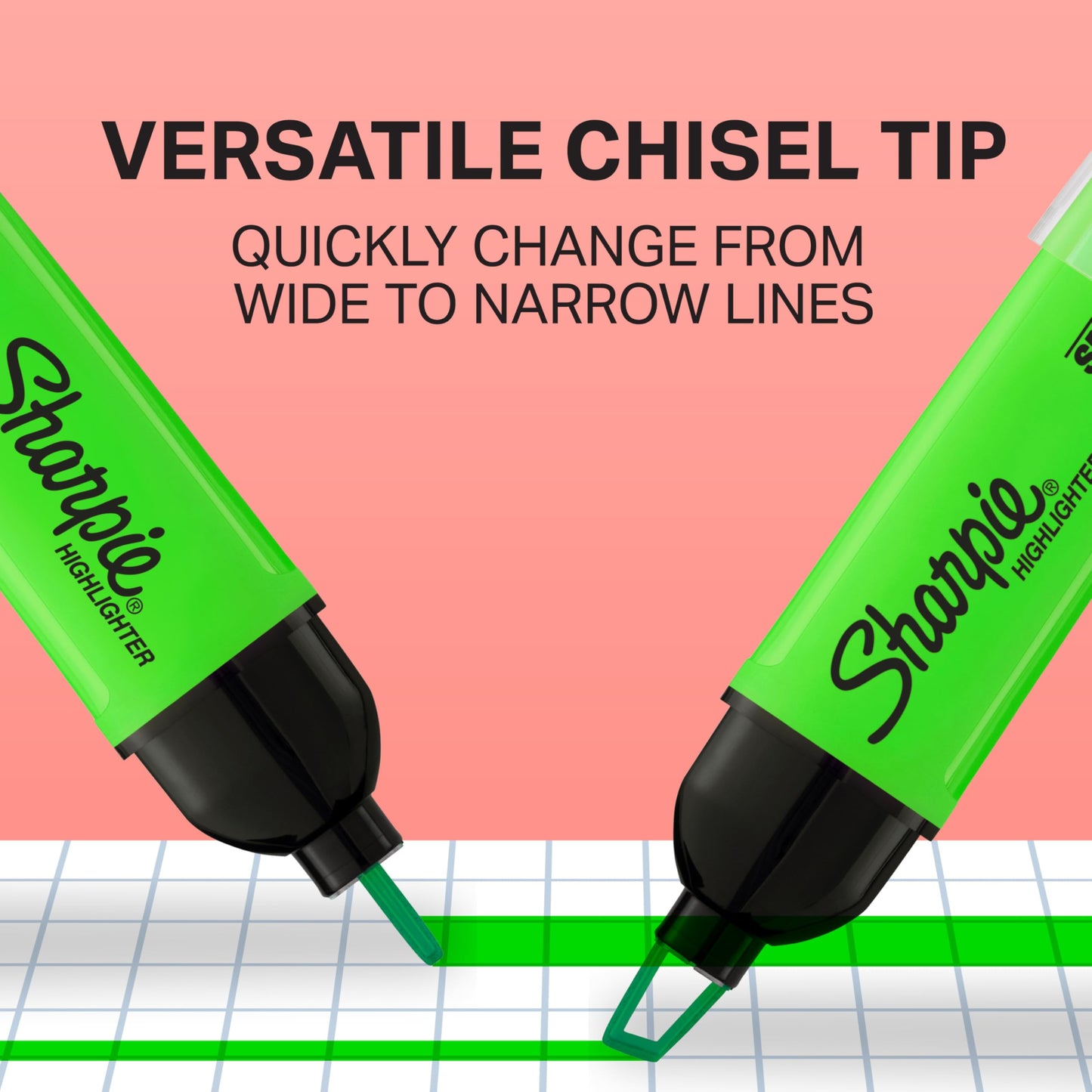 Sharpie Clear View Highlighters, Chisel Tip, Assorted Colors, 4 Count