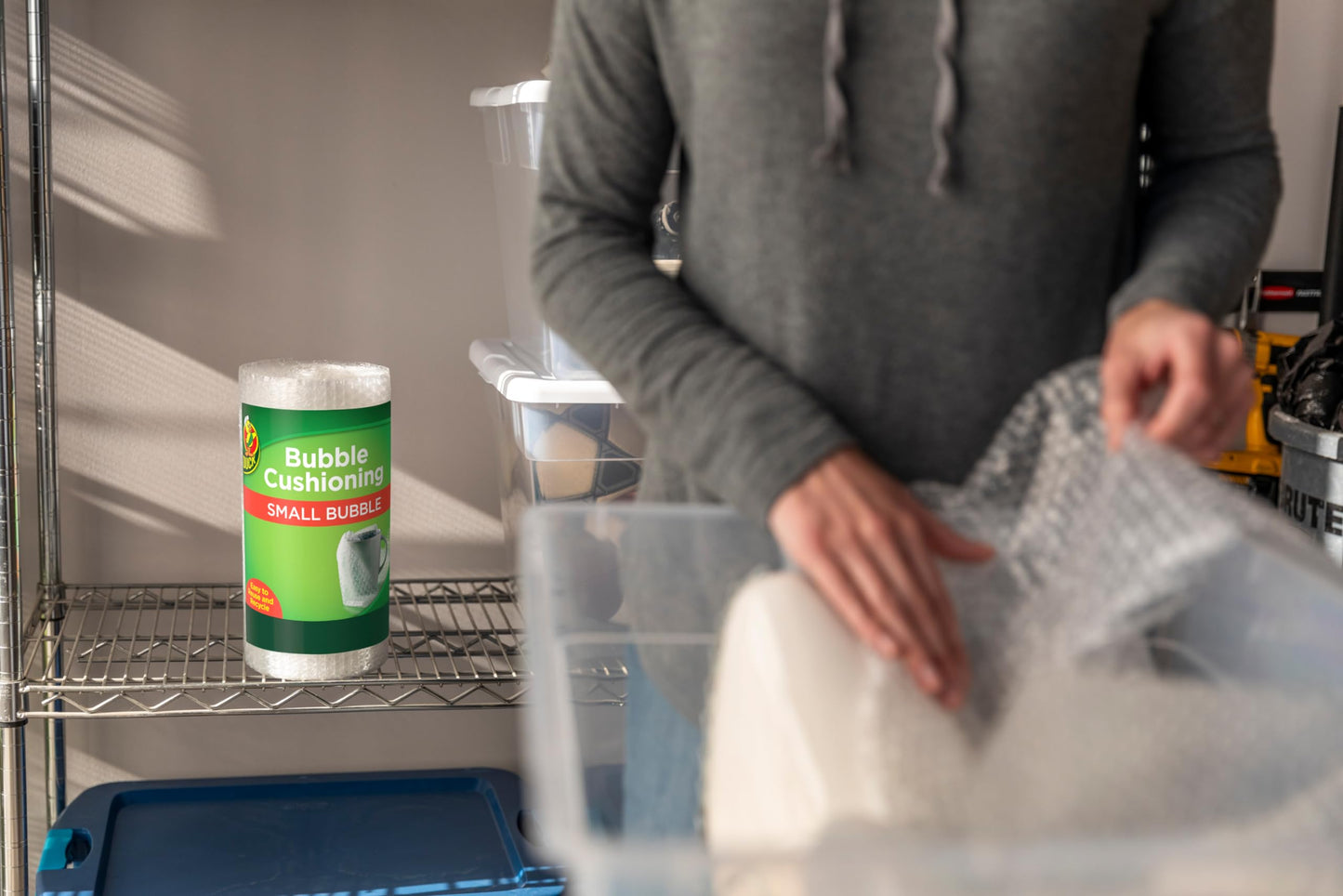 Duck Brand Small Bubble Cushioning Wrap for Moving & Shipping - 30 FT Bubble Packing Wrap for Extra Protection Packaging Boxes & Mailers - Clear Bubble Roll Moving Supplies, Perforated Every 12 IN