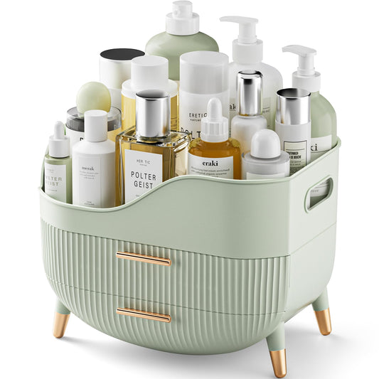 Pajiriona Makeup Organizer with Drawers,Skincare Organizer for Vanity,Storage Box with Handle,Large Cosmetic Display case for Dresser, Bathroom Countertop