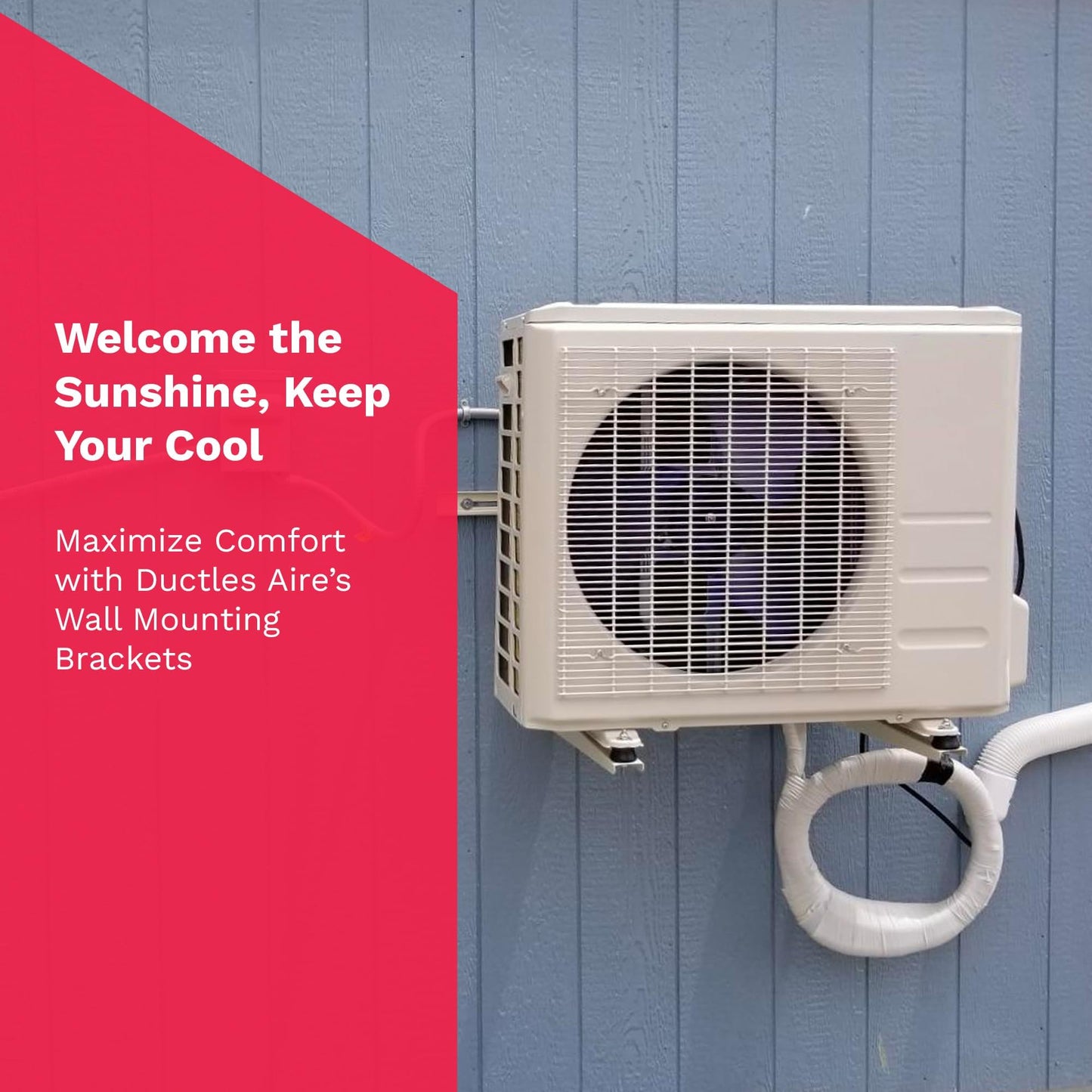 DuctlessAire Outdoor Wall Bracket - Mini Split AC Mounting Brackets - Ductless Air Conditioner Wall Mount - Support Brackets for Window AC Unit, Heat Pump, Mini Splt, HVAC and More (9000-36000 BTU)