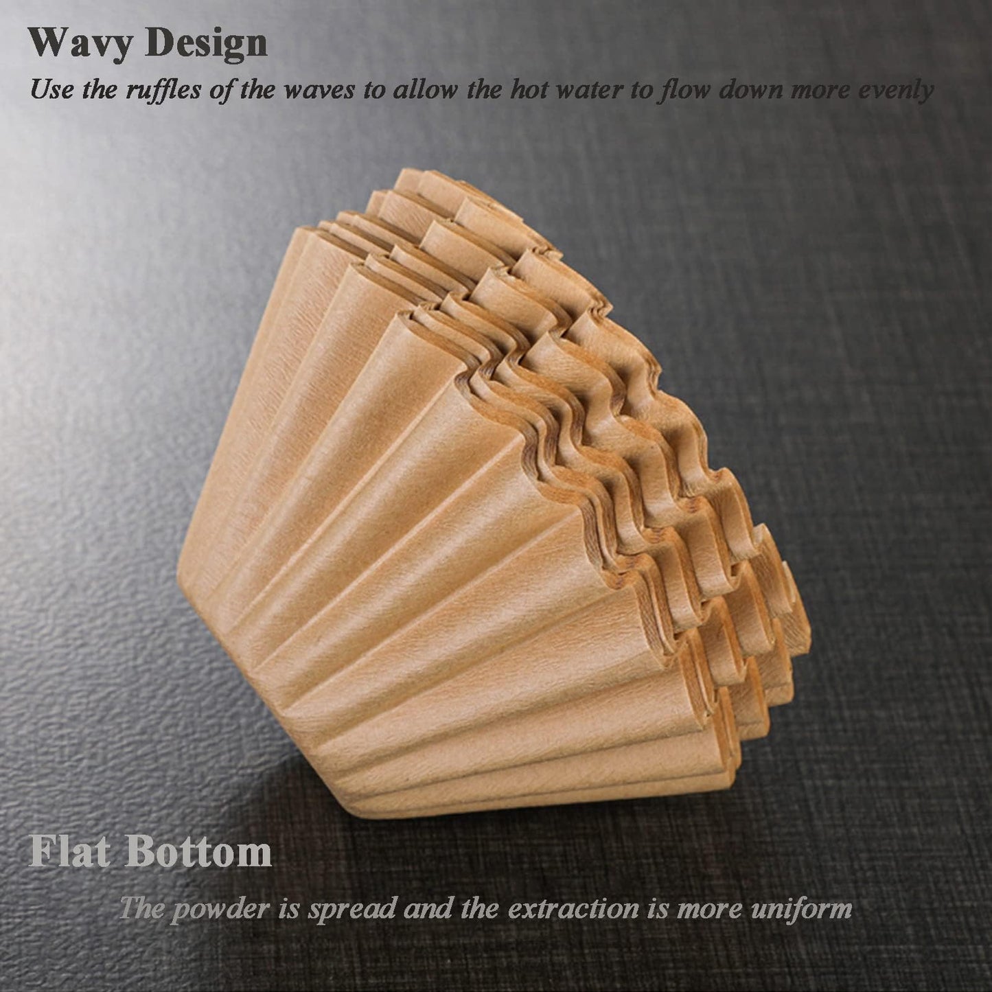 MUCXNIIY 2-5 Cup Coffee Filters, Pack of 100 Unbleached Coffee Filters 5 Cup, Thicken Natural Coffee Filter Basket for Commercial, Home Coffee Maker, Pour Over Coffee Kit (Brown, W02)