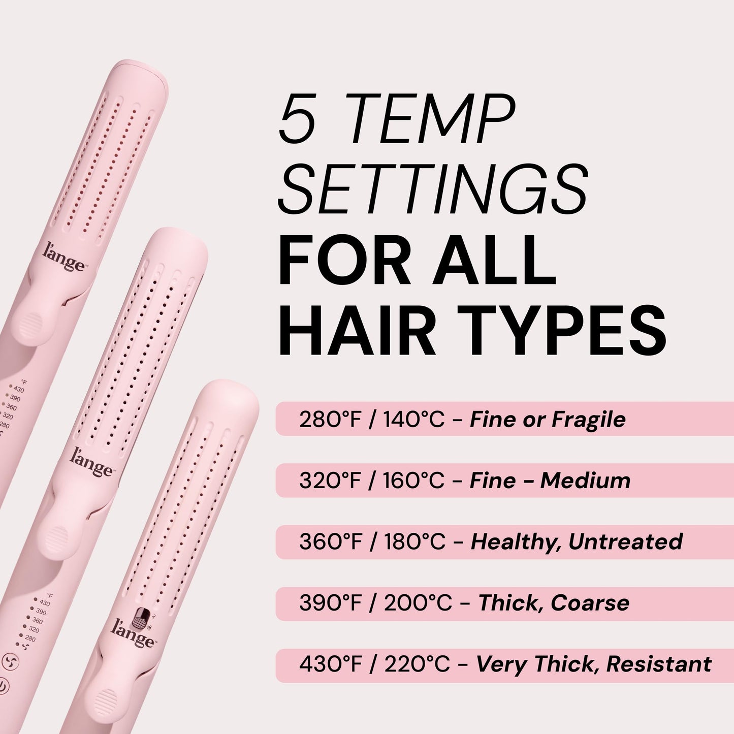 L'ANGE HAIR Le Duo Grande 360° Airflow Styler | 2-in-1 Curling Wand & Titanium Flat Iron Professional Hair Straightener and Curler with Cooling Air Vents to Lock in Style (Blush)