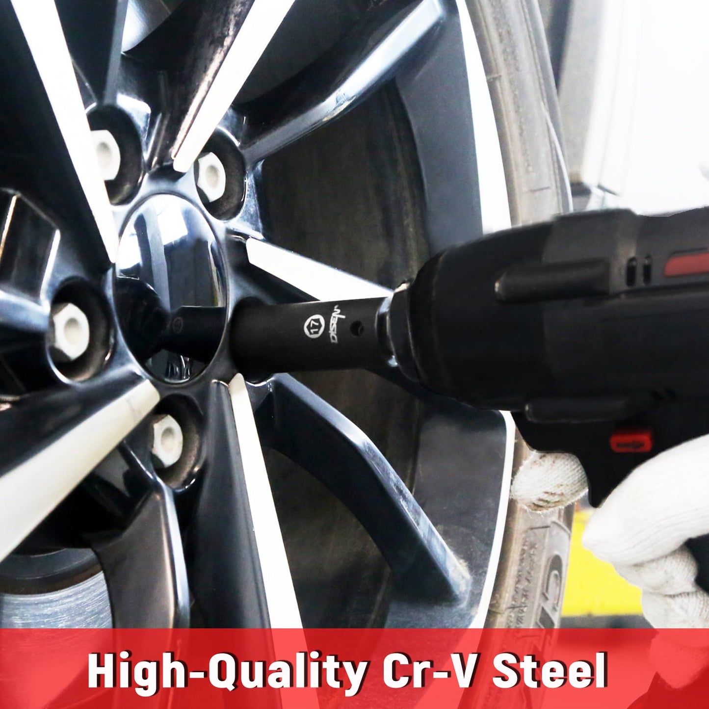 DISEN 19Pcs 1/2" SAE Impact Socket Set, Deep Sockets 3/8"- 1-1/2", 6-Point Cr-V & Alloy Steel, 1/2 Inches Drive Impact Socket Set,Rugged Construction, Enhanced Storage Case