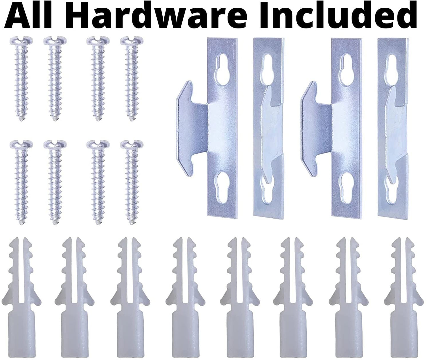 Blu-Pier Tech Heavy Duty Single Rod,Lock Seam Curtain Rod 28 to 48-Inch Adjustable Width, 2 1/2-Inch Projection，Hardware Included,White(Pack of 2)