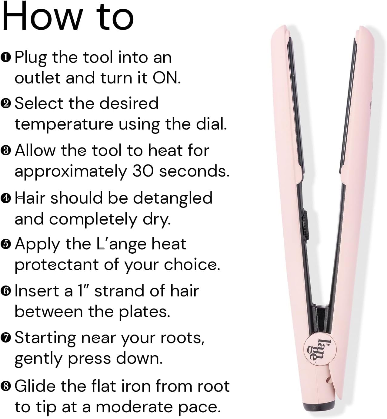 L'ANGE HAIR Le Ceramique 1-Pass Flat Iron Hair Straightener | Fast Heating Ceramic Flat Iron | Best Hot Tools Professional Hair Straightener to Lock in Moisture & Shine | (Blush)