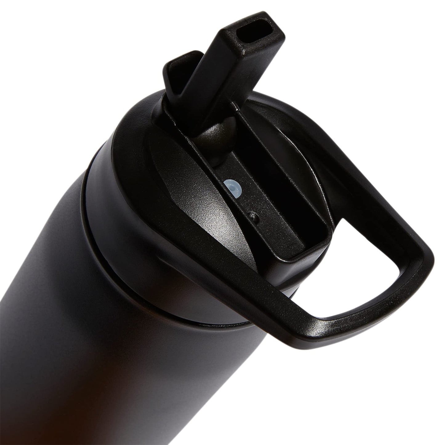 adidas 600 ML (20 oz) Straw Top Metal Water Bottle, Hot/Cold Double-Walled Insulated 18/8 Stainless Steel, Black/Onix Grey, One Size