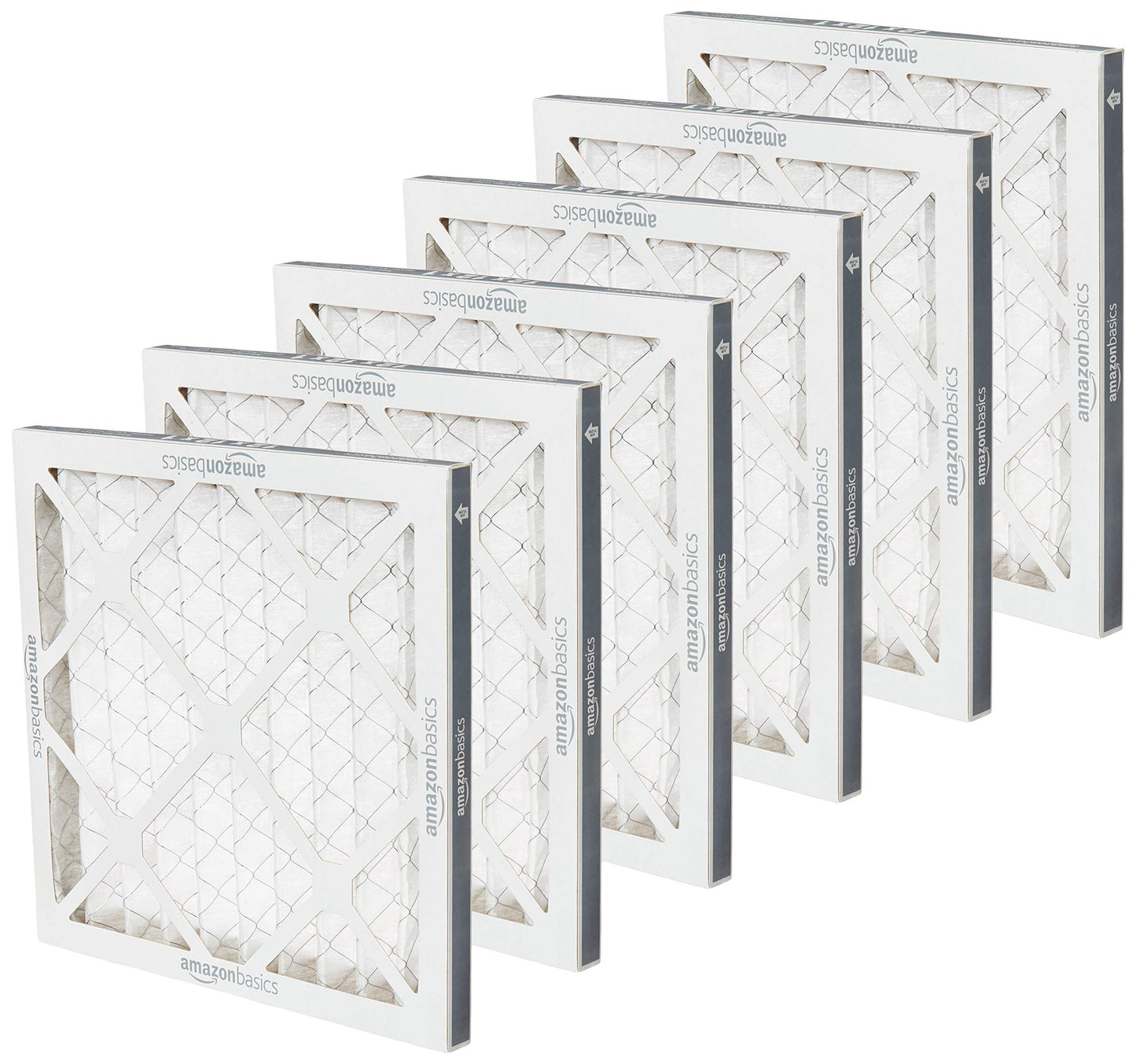 Amazon Basics 12x12x1 Air Filter 6 Pack, MERV 8 AC Furnace Filters (Actual Size: 11.75" x 11.75" x 0.75")