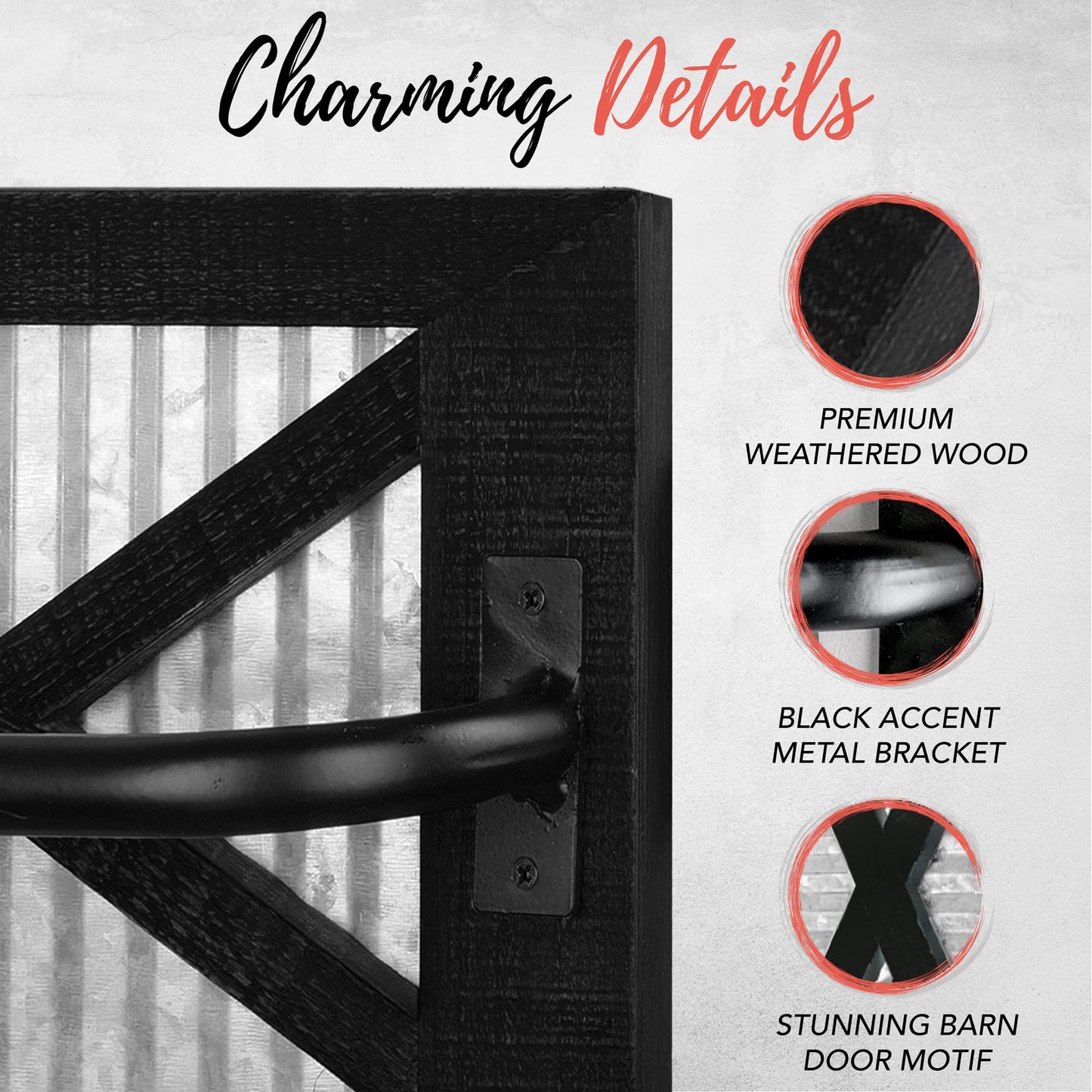 Autumn Alley Farmhouse Rustic Towel Rack Holder - Wood Towel Rack - Farmhouse Towel Holder for Rustic Bathroom and Farmhouse Kitchen Style Décor - 18" Wall Mounted, Set of 2, Rustic Black