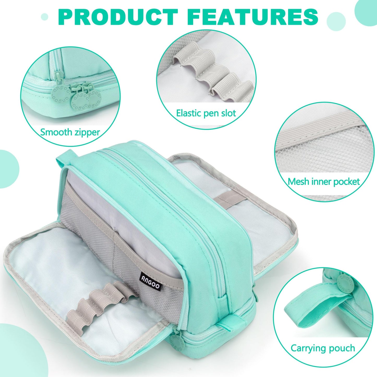 large capacity pencil case aesthetic green pencil pouch school supplies for girls big pencils case for teen girls extra large special pen bag pencil bags with zipper pen cases for adults and student