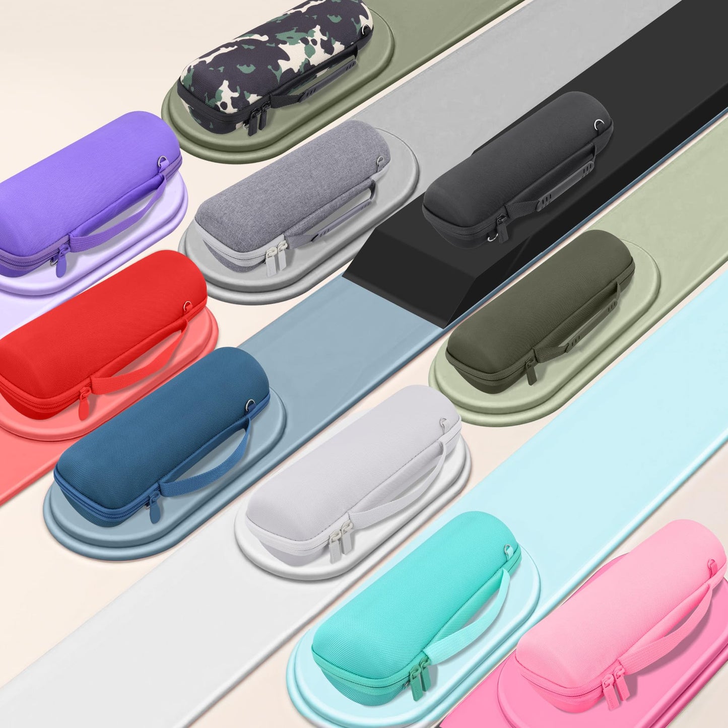 co2CREA Hard Travel Case Replacement for JBL Flip 7 Flip 6 FLIP 5 Waterproof Portable Bluetooth Speaker (Black Case + Inside Black)