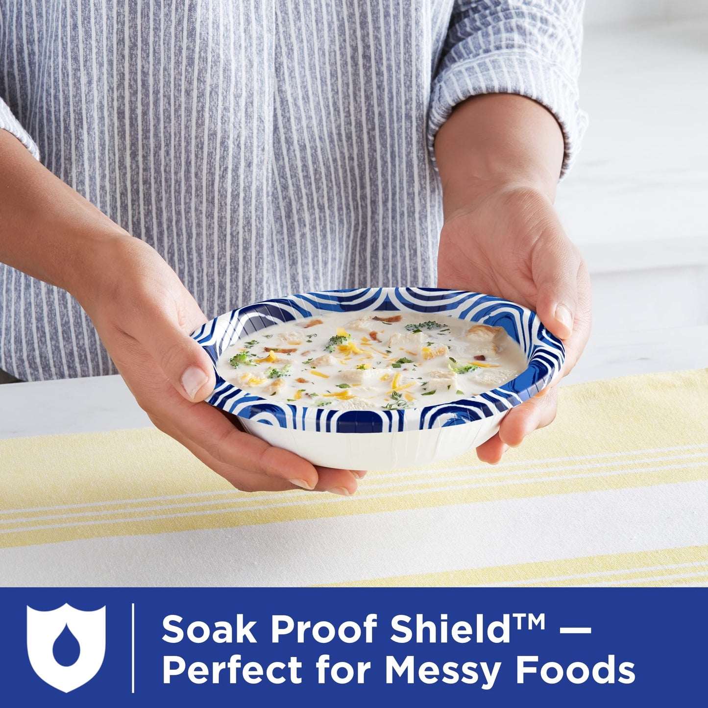 Dixie Ultra, Large Paper Bowls, 20 Oz, 26 Count (Pack of 6), Microwave Safe, Compostable, Disposable Bowls Great For Breakfast, Lunch, And Dinner Meals