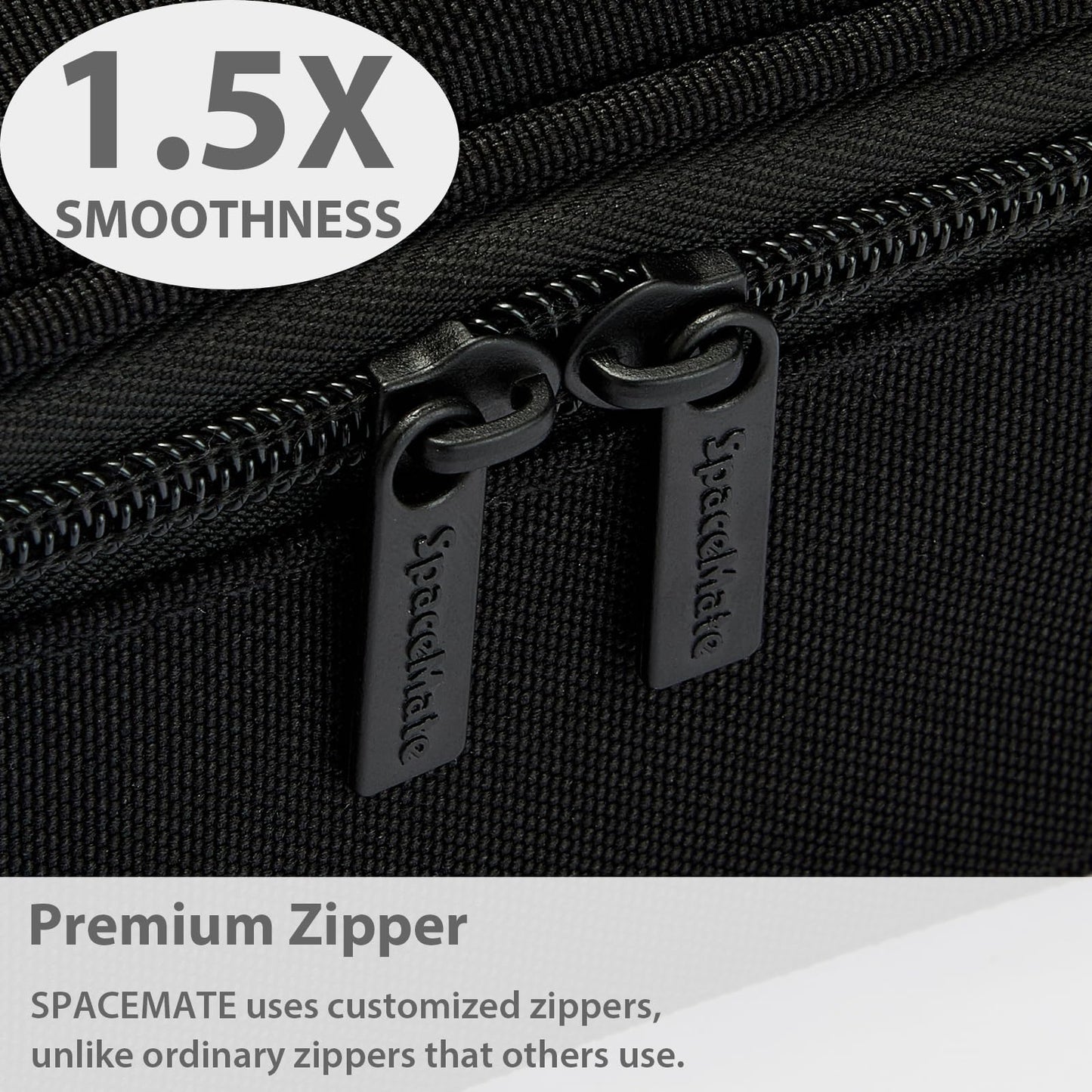 SPACEMATE Pencil Case Pouch Box Bag School Supplies Girls Boys Kids, Cute Preppy Stuff Large Big Capacity Aesthetic Pen Organizer, Back to College Stationary, Black, Classic Stlye, 1800ml