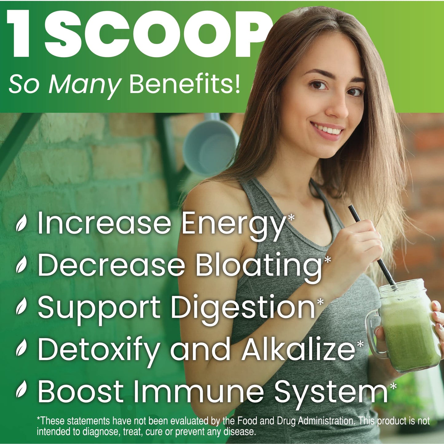 Natural Vitamins,Super Greens Powder Organic| Green Supplements| Great Tasting Fruits and Vegetables Juice & Smoothie Mix Probiotics & Digestive Enzymes& Chlorella(Citrus Berry)1 item,7.4 Ounce