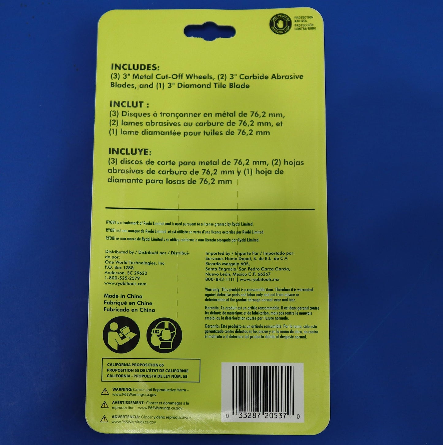 Ryobi 3 in. Carbide Cut Off Wheel Set (6-Piece)