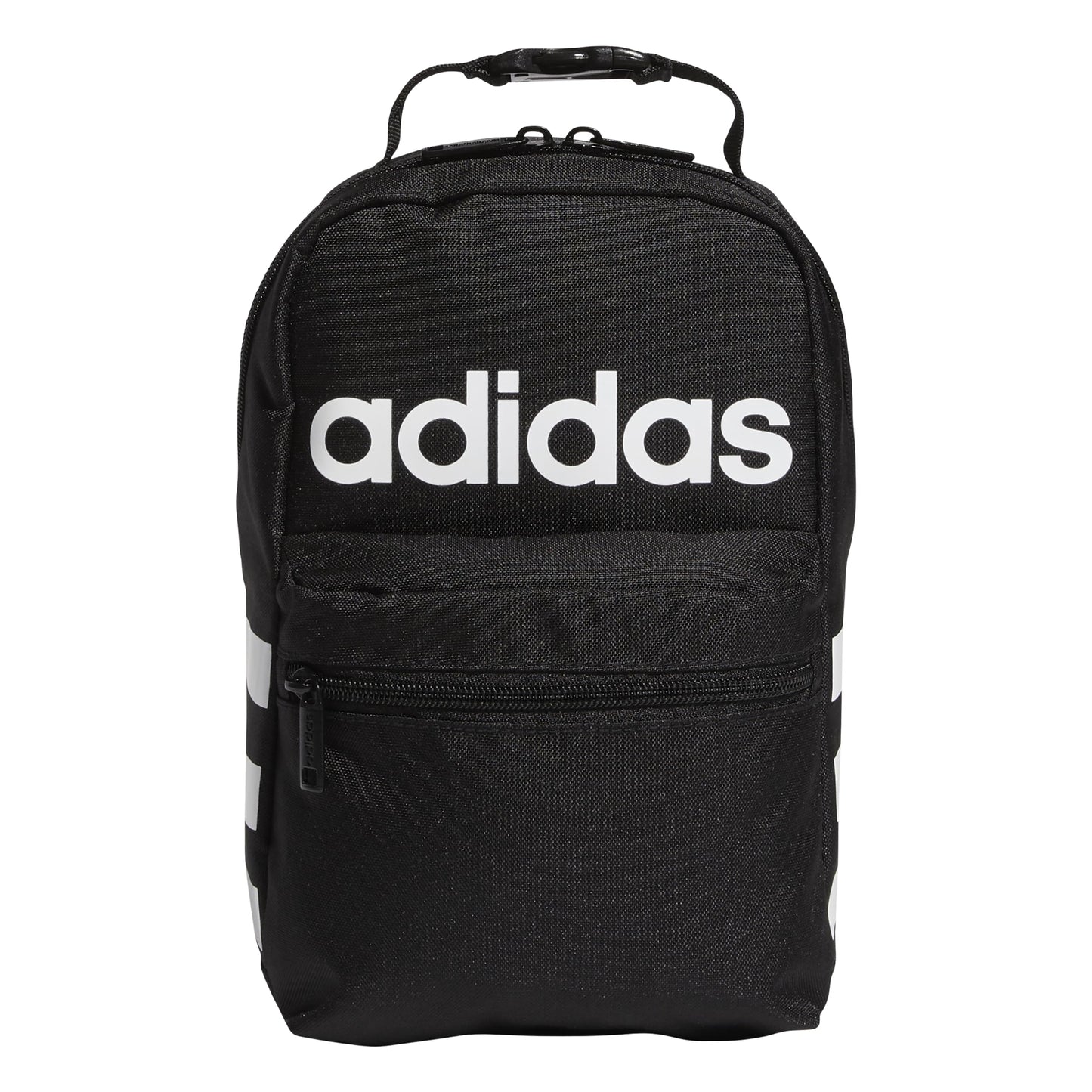 adidas Santiago Lunch Bag Cooler for Women and Men, Insulated Food Container Box with Mesh Pocket, Black/White/2.0, One Size