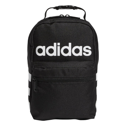 adidas Santiago Lunch Bag Cooler for Women and Men, Insulated Food Container Box with Mesh Pocket, Black/White/2.0, One Size