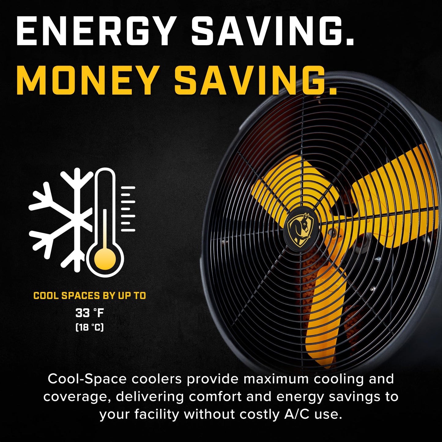 Big Ass Fans - Cool-Space 350 - Portable Evaporative Swamp Cooler, Indoor and Outdoor Use, 16 Gallon Capacity, Variable Speed for Ultimate Cooling in Workshops and Garages