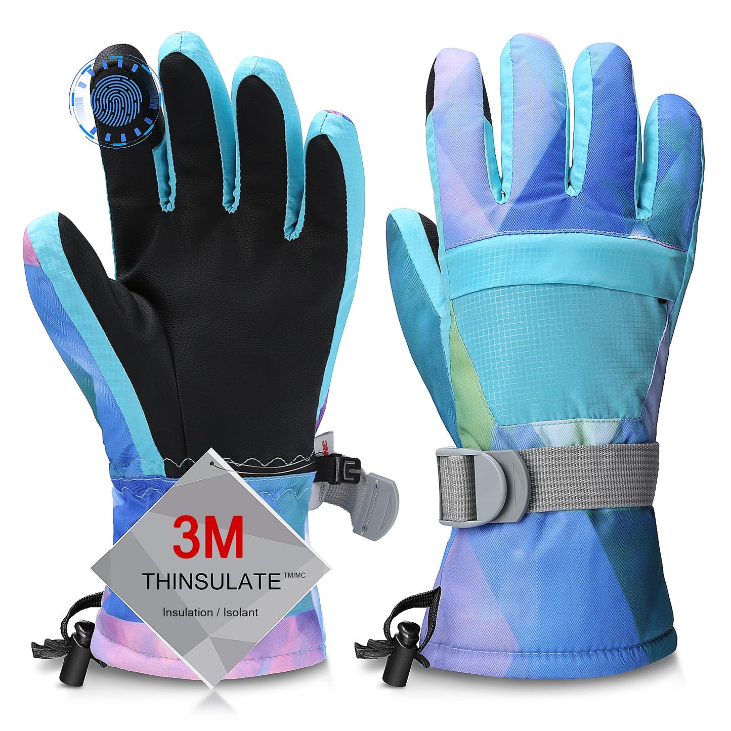 Ski Gloves, Warmest Waterproof and Breathable Snow Gloves for Cold Weather, Fits Both Men & Women,for Parent Child Outdoor