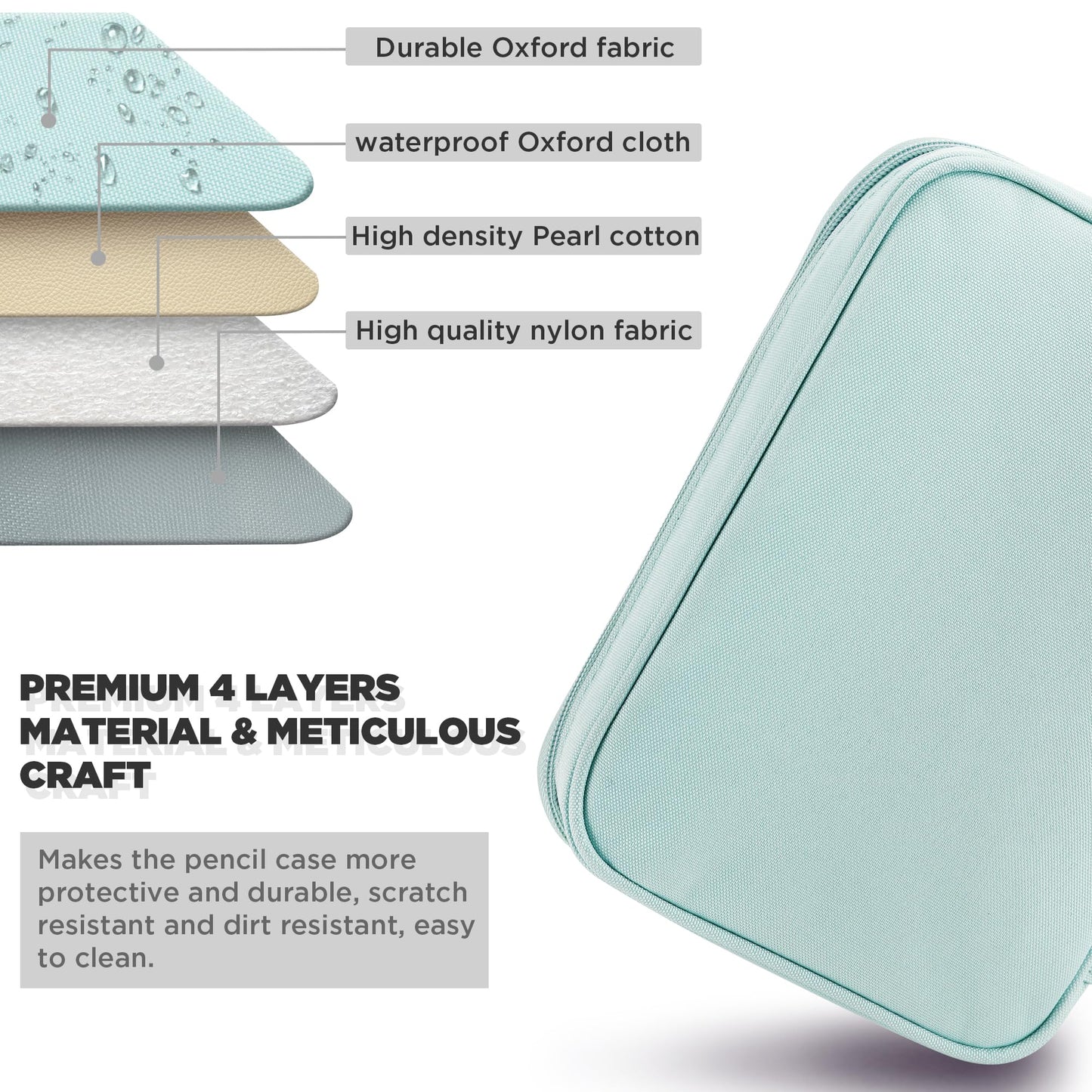 Zannaki Big Capacity Storage Pouch Marker Pen Pencil Case Simple Stationery Bag Box Art Tool & Sketch Storage Boxes for Bullet Journal Middle High School Office College Student Girl Women Adult Teen