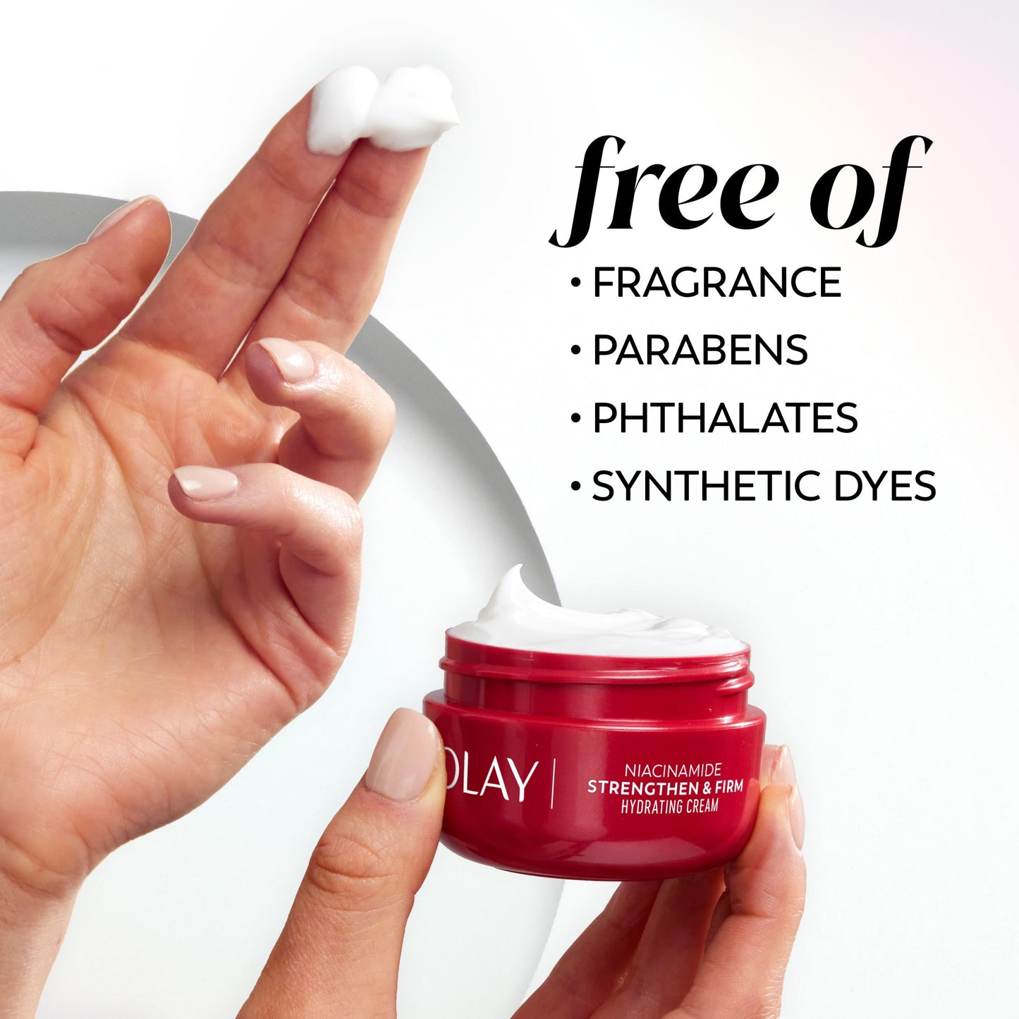 Olay Niacinamide Face Moisturizer, Strong & Firm Cream for Women, Anti-Aging, Anti-Wrinkle, Firming Skin Care, Evens, Hydrates to Repair Barrier, Recyclable Sustainable Eco Jar, Non-Greasy, 2 oz