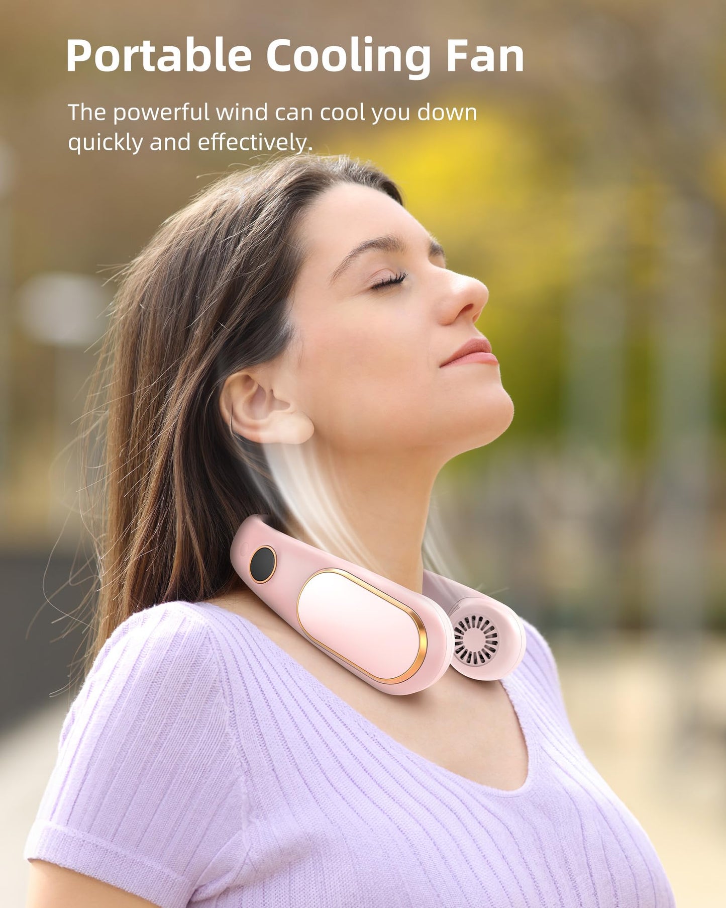 Koonie Neck Fan Rechargeable 5 Speeds, Portable Personal Fan, Hands Free Bladeless Fan, Battery Operated Wearable Fan Adjustable, Screen Design, 4-12 Hours, Cooling Fan For Travel, Outdoor, Indoor