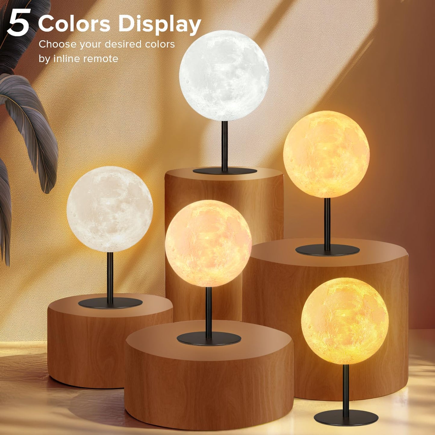 Small Table Lamp Moon Lamp, Bedside Table Lamp for Bedroom, Dimmable Bedside Lamp with 30 Modes, Nightstand Lamp Desk Lamp for Living Room, Kids Room, Office, Dorm, Gift for Boys Girls Teens Women Men