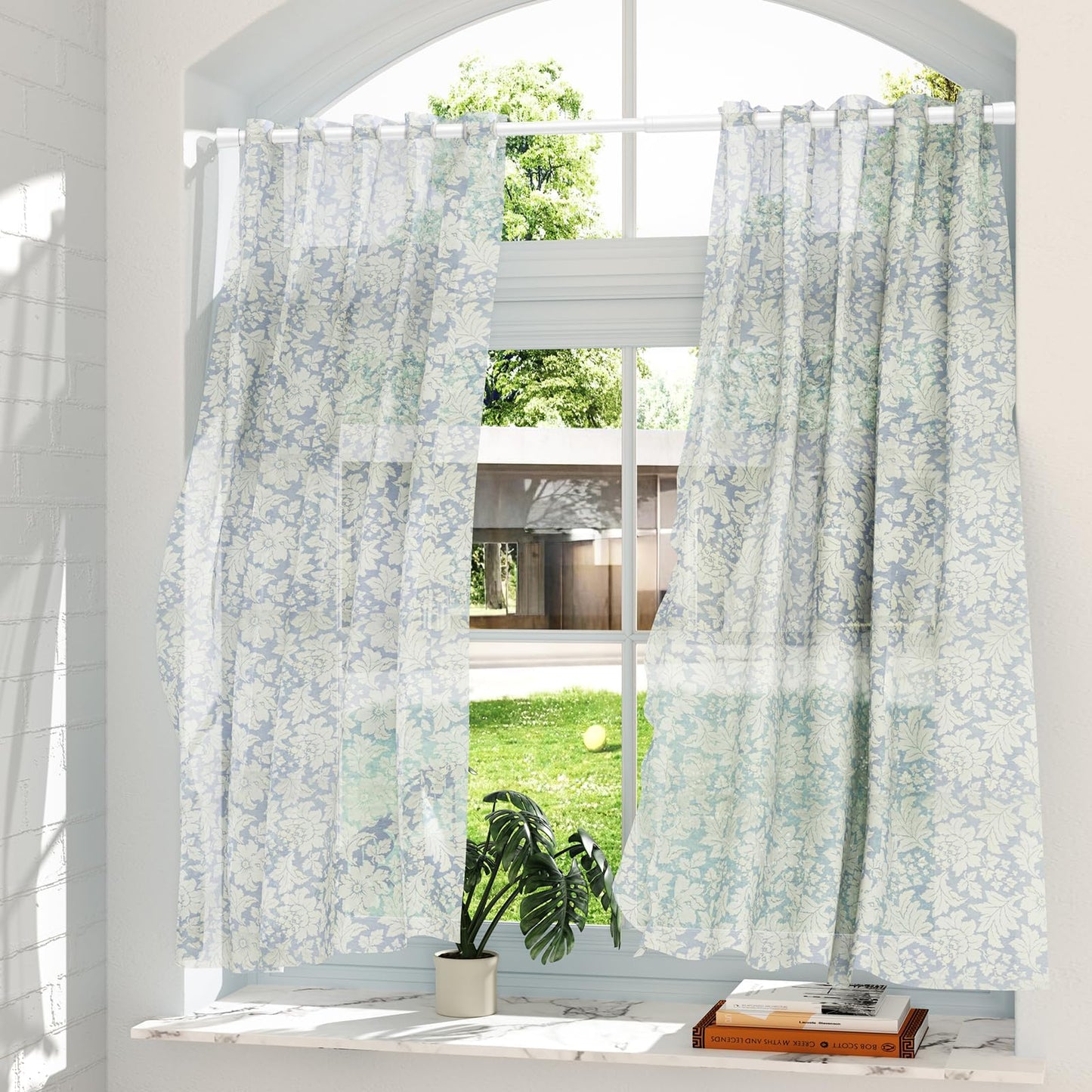 AIZESI 2pcs Spring Tension Rods Adjustable 26 to 39 inch Small Tension Curtain Rod No Drilling Expandable Spring Loaded Curtain Rod,Suitable for Doors and Windows 28 to 36 inch, White