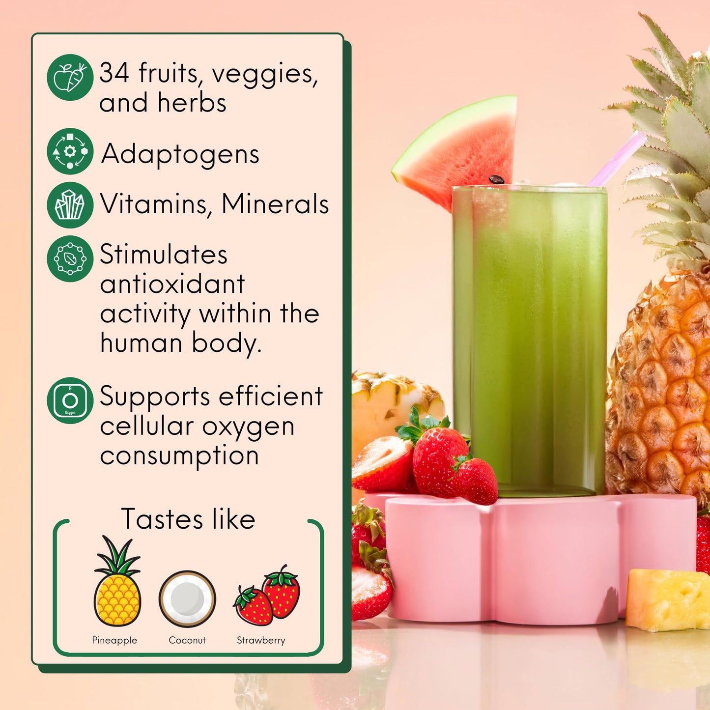 Kiala Nutrition Super Greens, Organic Greens Powder with Spirulina & Chlorella for Digestion, Gut Health, Immunity & Energy, Gluten Free, Vegan, Tropical Splash + Miami Vice, 30 Servings Each