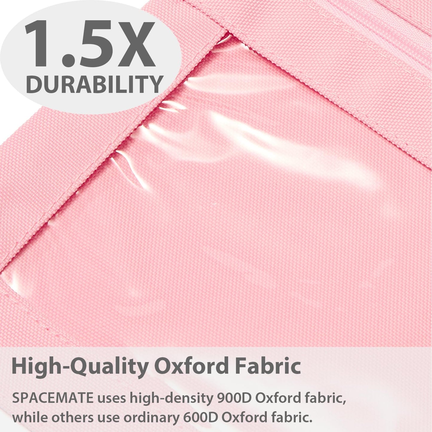 SPACEMATE Binder Pencil Pouch Case Box Bag for 3 Ring Binder School Supplies Girls Boys Kids, Clear Preppy Stuff Large Aesthetic Pen Organizer, Back to College Stationary, 1 Pack, Light Pink