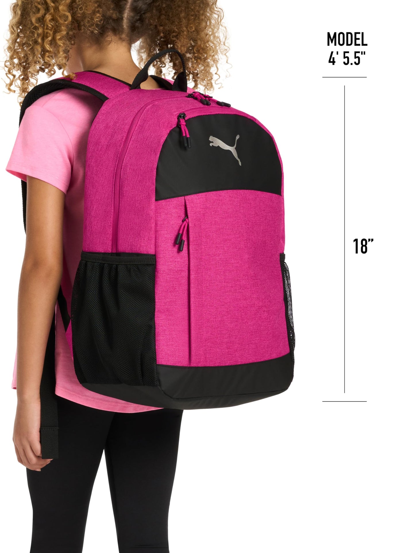 PUMA Unisex Kid's Terrain Backpack, Dark Pink Heather, Large