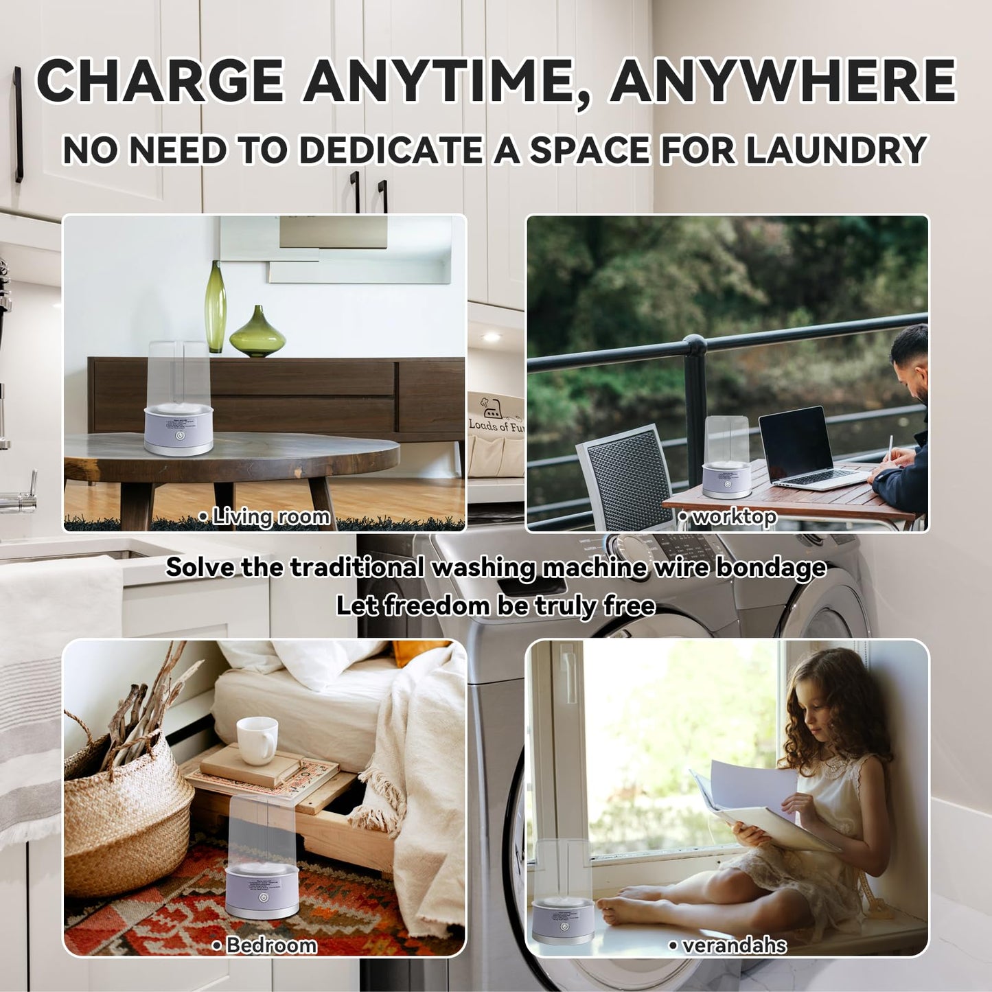 Underwear Washing Machine, Portable Mini Washing Machine | Compact Deep Cleans Underwear, Baby Clothes, Small Laundry | Lightweight for Apartment, Dorm, Hotel, Travel & Camping（Purple）