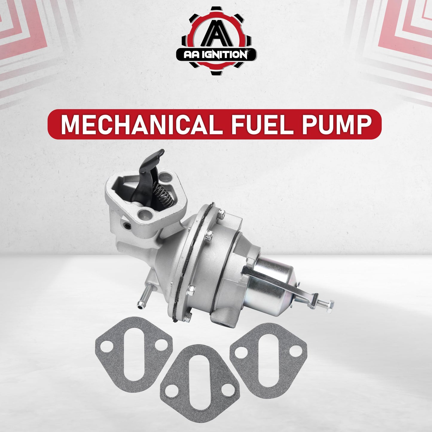 Mechanical Fuel Pump Replacement by AA Ignition - Compatible with Mercury Marine, MerCruiser, OMC, Volvo Penta Boats - 2.5L, 3.0LX, 3.0L, 3.7L - Replaces Parts 8M0073435, 861676A1, 861676A1, 42725A3