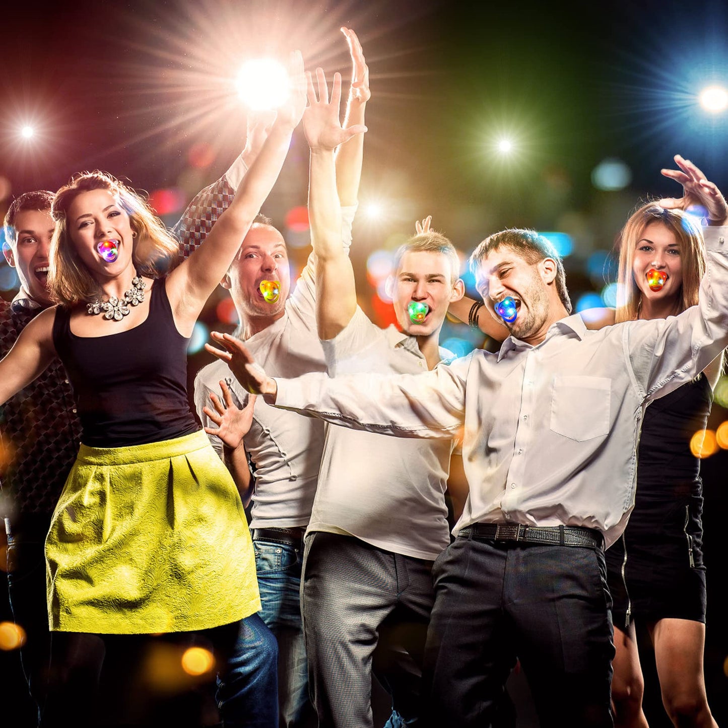 30 PCS LED Pacificers LED Light Up Pacifiers Necklace Flashing Pacifiers Whistles LED Rave Pacifiers Glowing Pacificer Glow in The Dark Party Favors for Halloween,Christmas,Birthday(6 Random Colors)