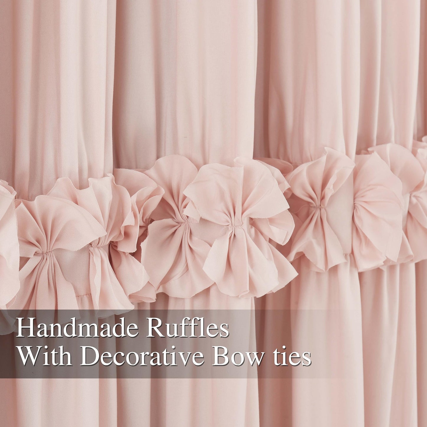 Homechoice Decor Thermal Insulated Blackout Window Curtains, 54" W x 84" L x 2 Panels, Boho Ruched Window Treatments with 3 Rows of Butterfly Flowers, Rustic Rod Pocket Drapes, Peach Pink (LQ-30)