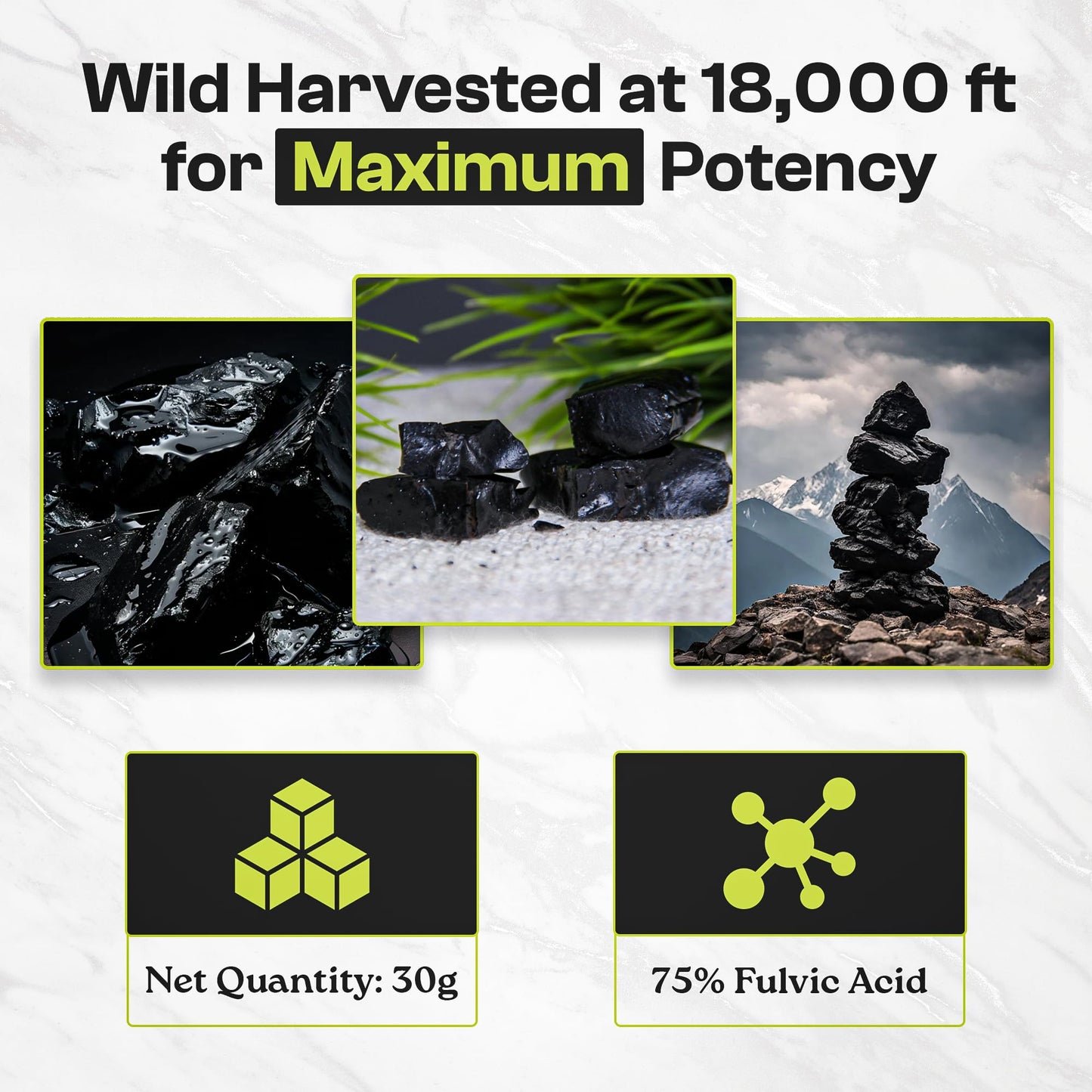 Gold Grade Shilajit Pure Himalayan Organic for Men and Women, Himalayan Shilajit 75%+ Fulvic Acid & 85+ Trace Minerals - Pure shilajit Resin for for Energy & Immunity (1, 30 Grams Pure Shilajit)