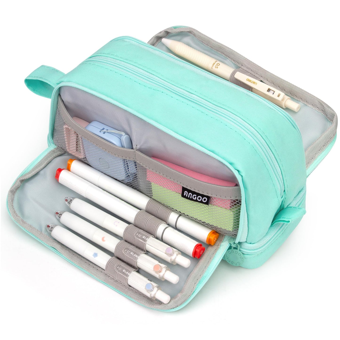 large capacity pencil case aesthetic green pencil pouch school supplies for girls big pencils case for teen girls extra large special pen bag pencil bags with zipper pen cases for adults and student