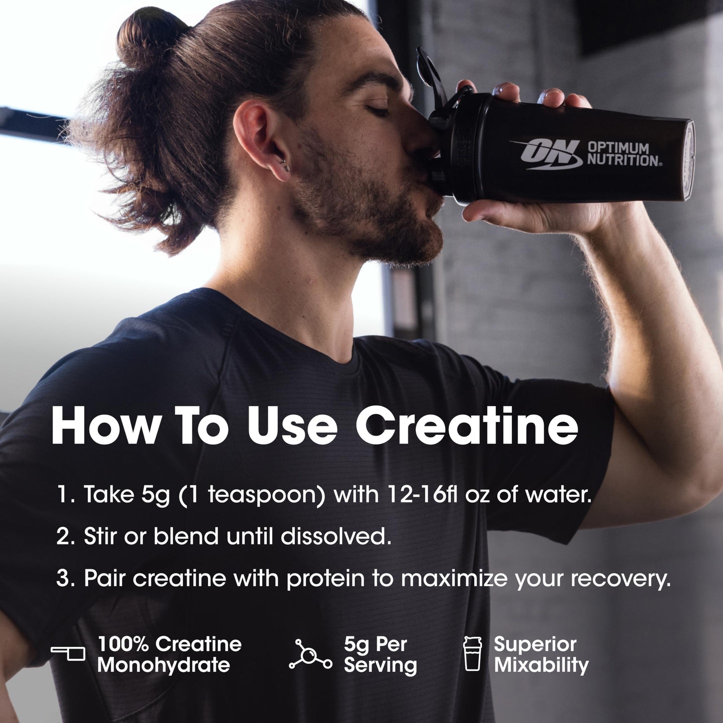 Optimum Nutrition Micronized Creatine Monohydrate Powder, Unflavored, 120 Servings, 600 Grams (Packaging May Vary)