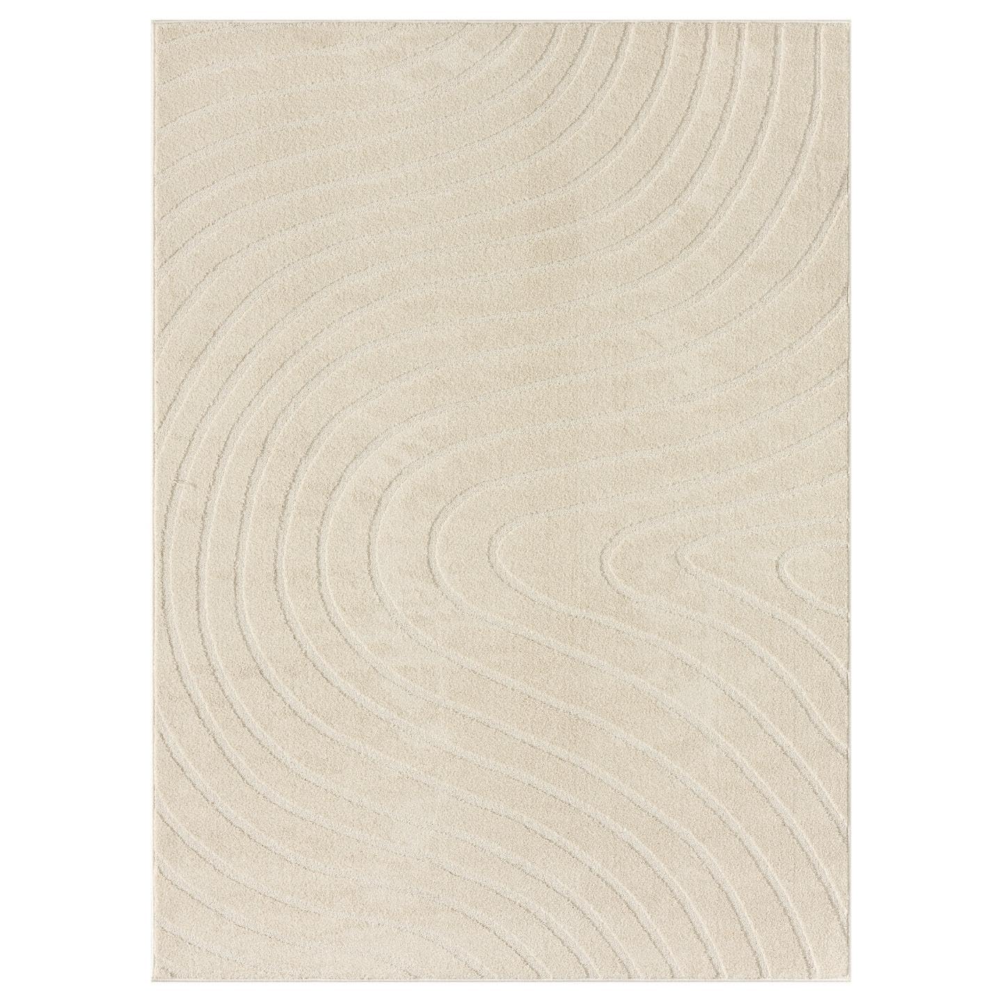LUXE WEAVERS Modern Geometric Wave Cream 8x10 Area Rug