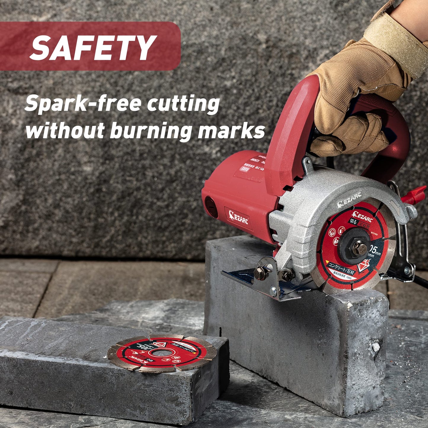 EZARC 4-1/2 inch Segmented Diamond Blade, Diamond Cutting Wheel for Angle Grinder Stone Master, 4.5" Stone Blade for Cutting Concrete Granite Masonry Brick, 7/8"-20mm-5/8 Arbor (2-Pack)